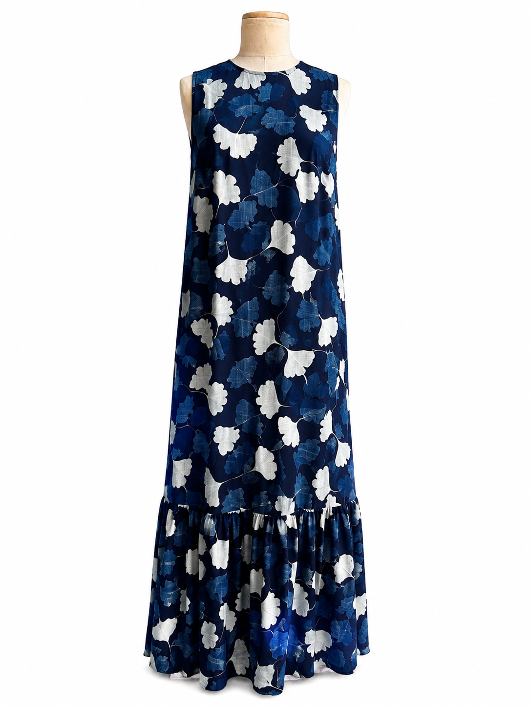 Indigo Floral Sleeveless Maxi Dress