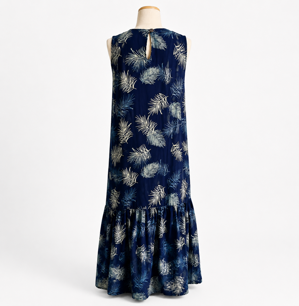 Indigo Floral Sleeveless Maxi Dress