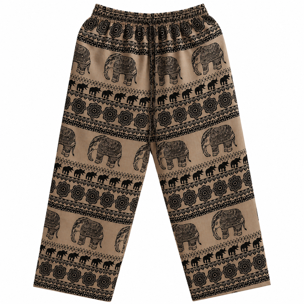 Thai Elephant Print Harem Pants – Lightweight & Relaxed Fit