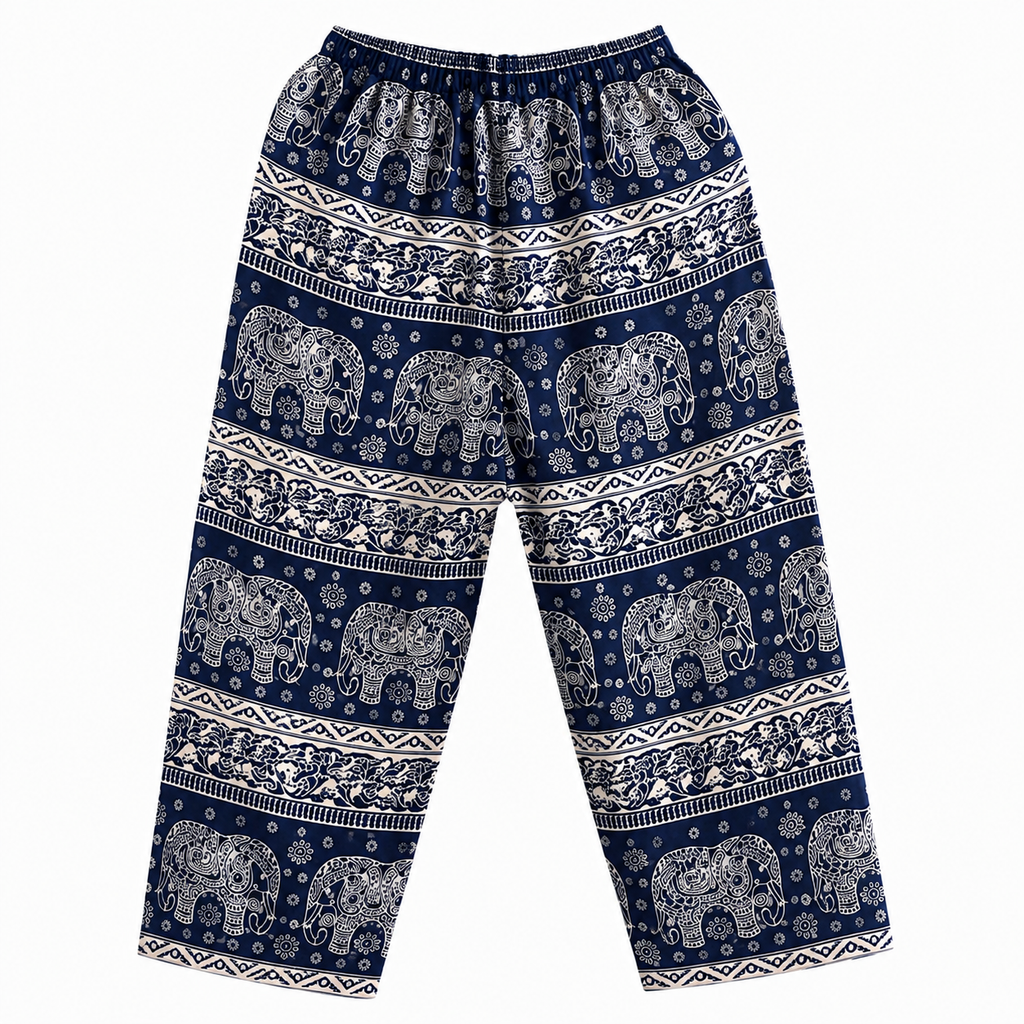Thai Elephant Print Harem Pants – Lightweight & Relaxed Fit