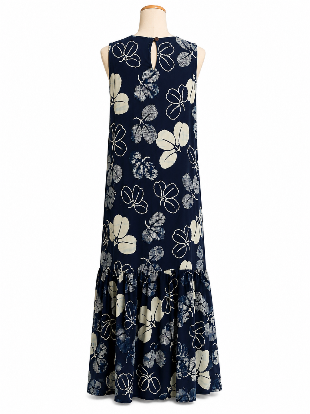 Indigo Floral Sleeveless Maxi Dress