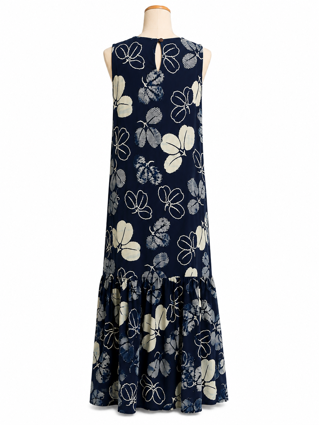 Indigo Floral Sleeveless Maxi Dress