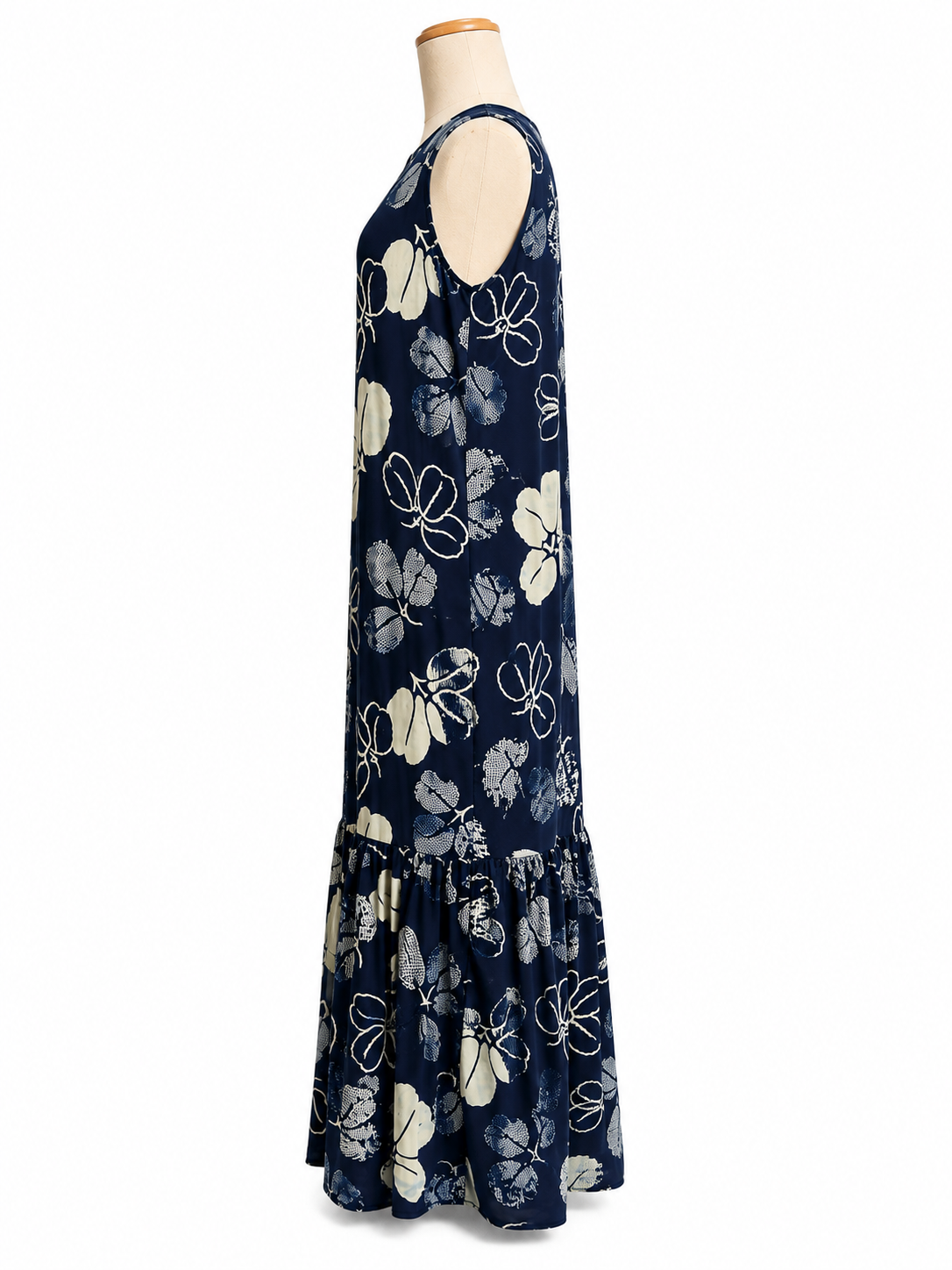 Indigo Floral Sleeveless Maxi Dress
