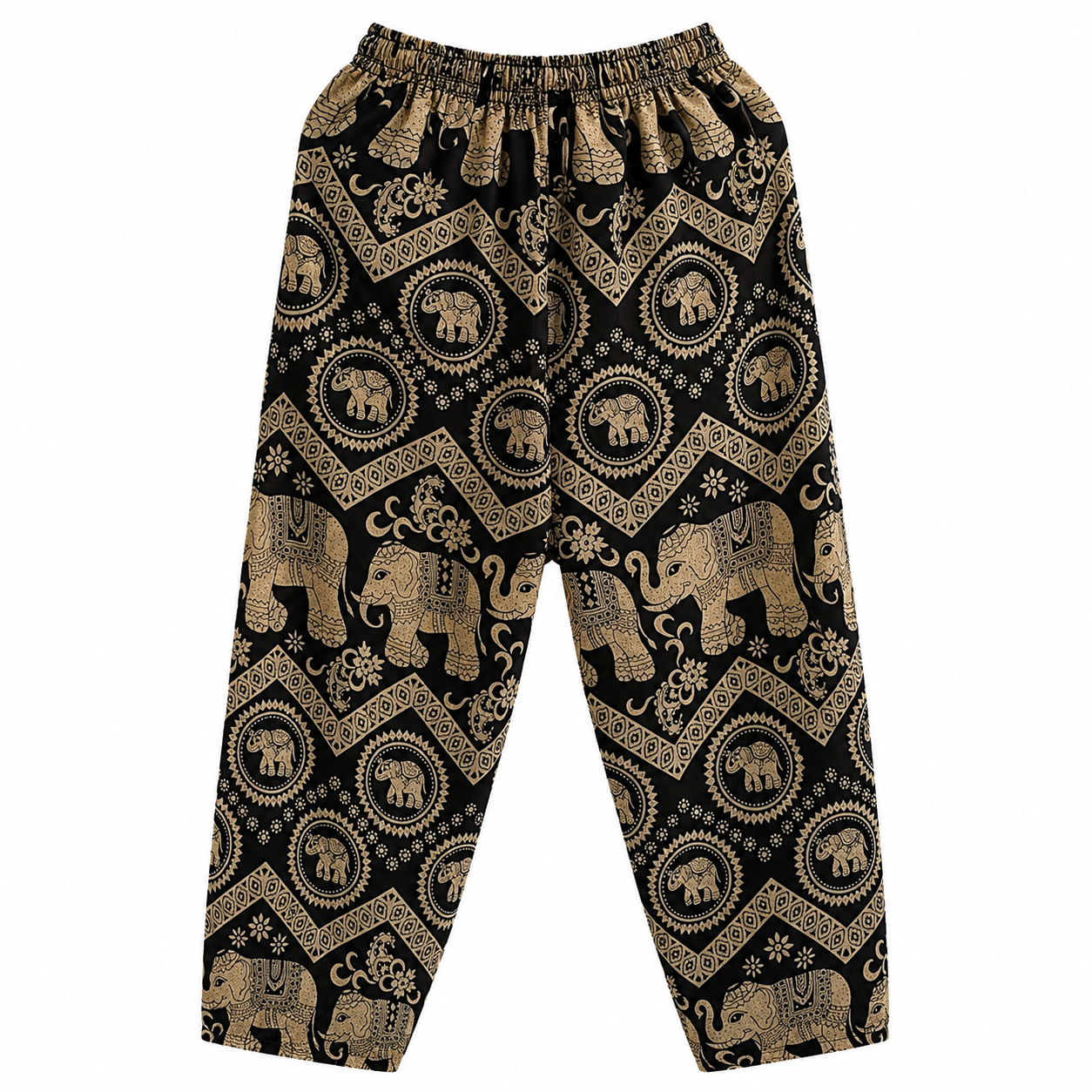 Thai Elephant Print Harem Pants – Lightweight & Relaxed Fit