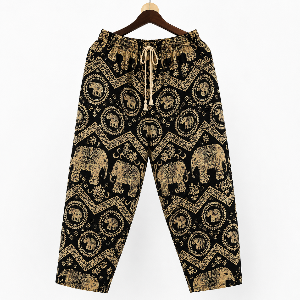 Thai Elephant Print Harem Pants – Lightweight & Relaxed Fit