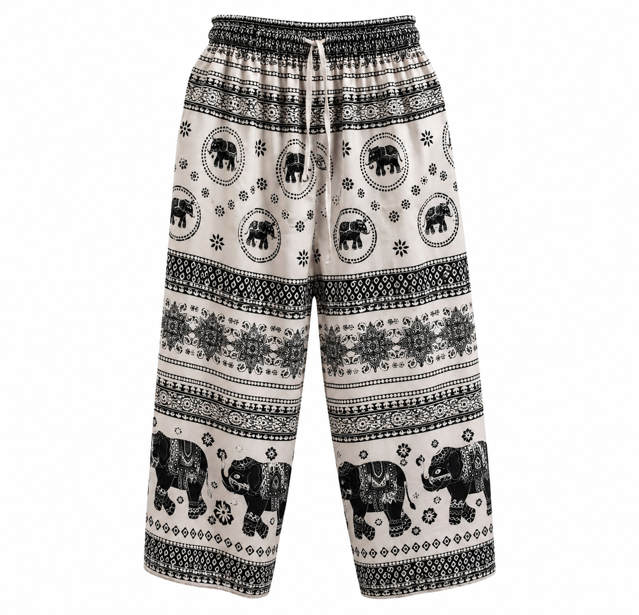 Thai Elephant Print Harem Pants – Lightweight & Relaxed Fit
