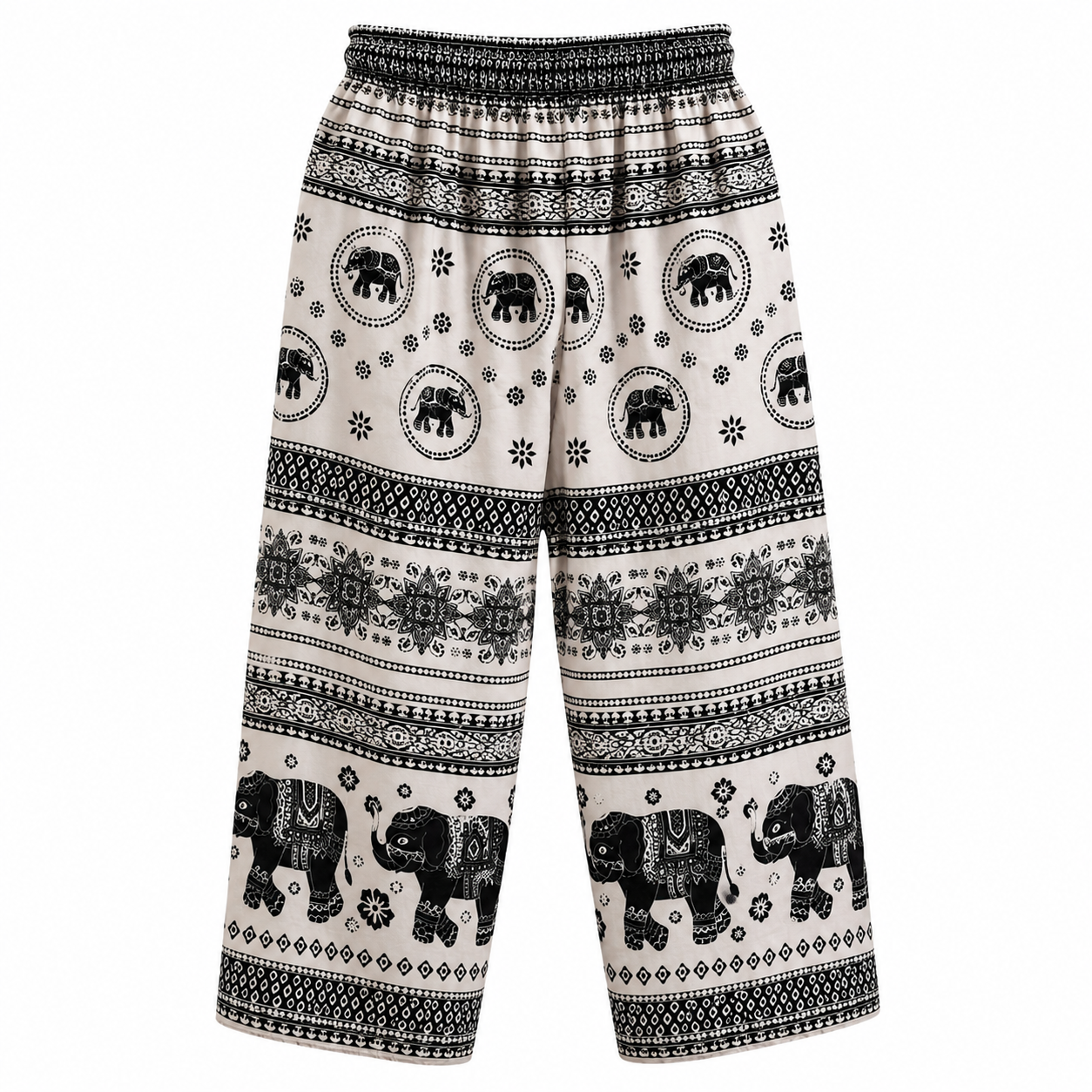 Thai Elephant Print Harem Pants – Lightweight & Relaxed Fit