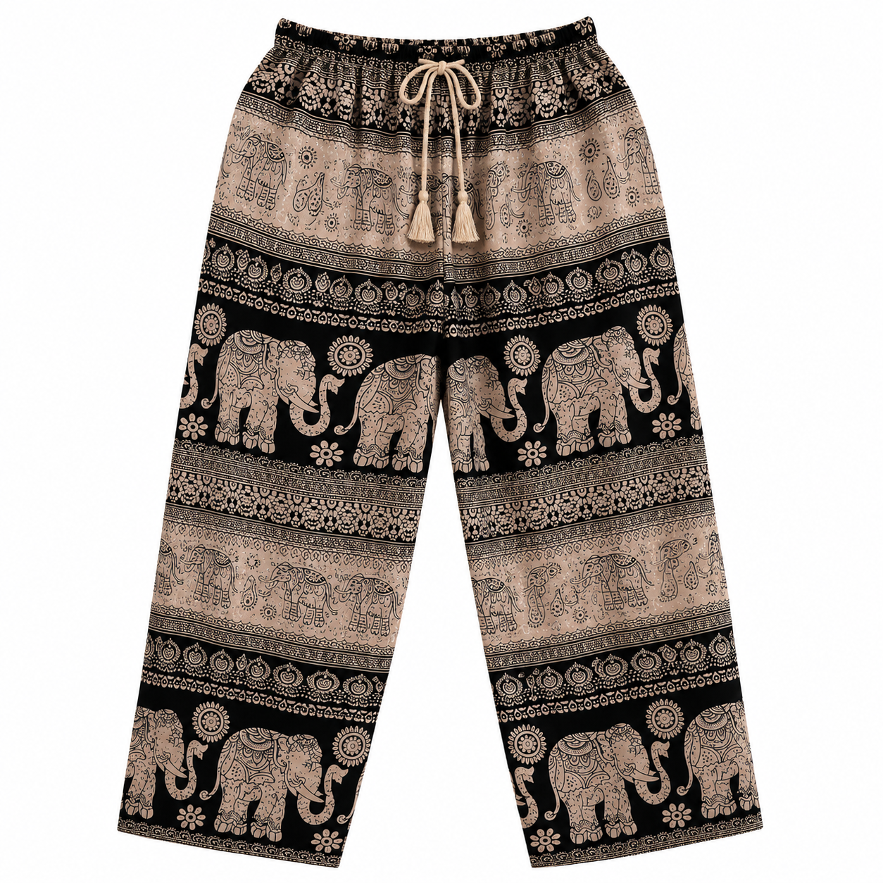 Thai Elephant Print Harem Pants – Lightweight & Relaxed Fit
