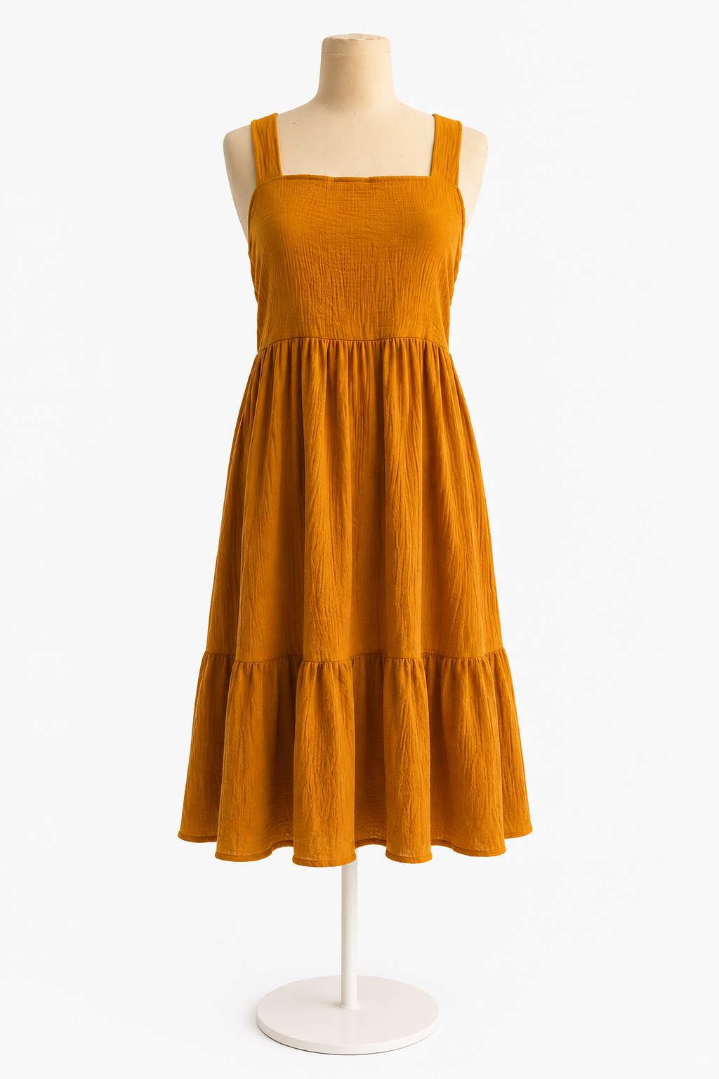 Textured Open-Back Tie Midi Dress