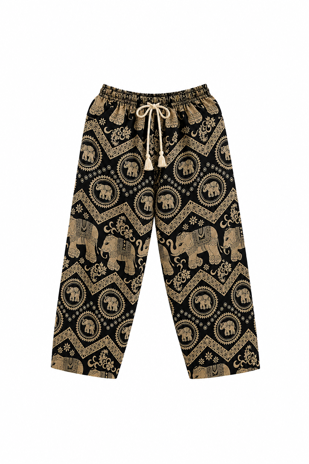 Thai Elephant Print Harem Pants – Lightweight & Relaxed Fit