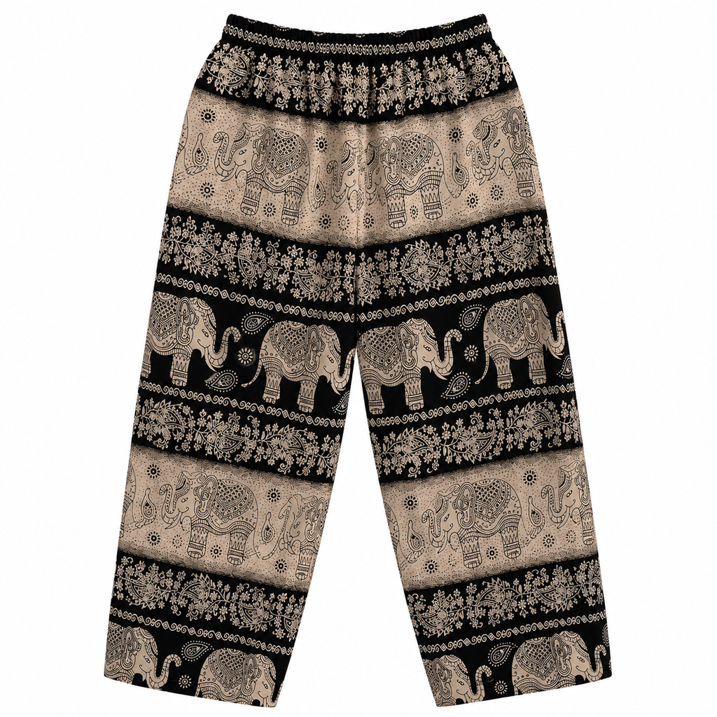 Thai Elephant Print Harem Pants – Lightweight & Relaxed Fit