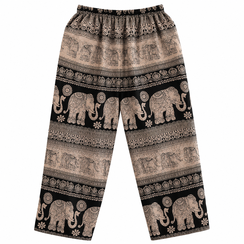 Thai Elephant Print Harem Pants – Lightweight & Relaxed Fit