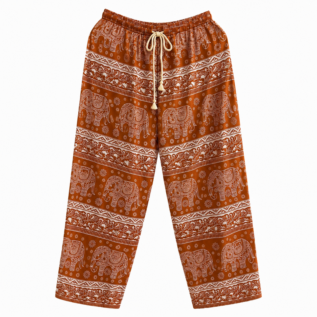 Thai Elephant Print Harem Pants – Lightweight & Relaxed Fit