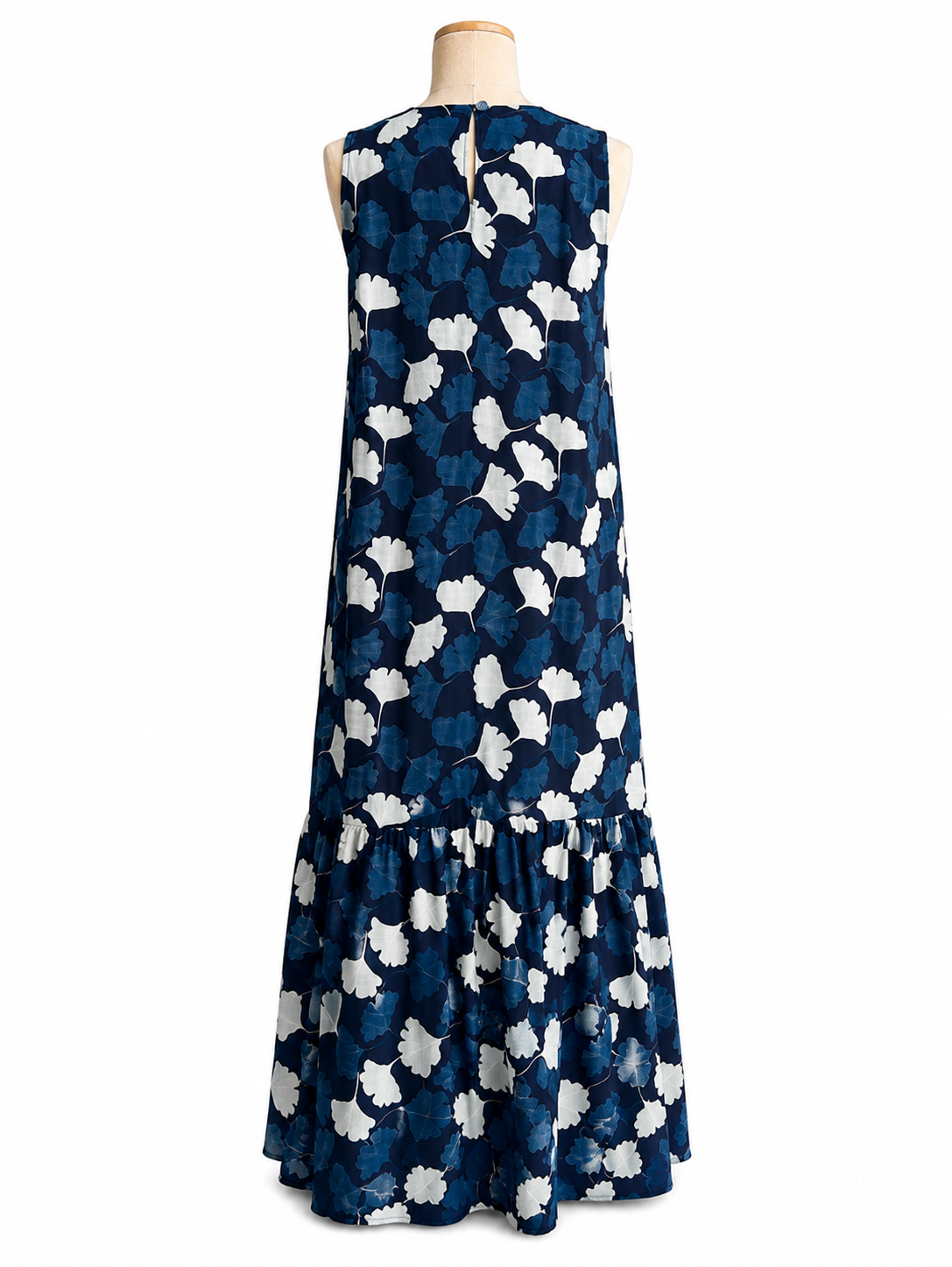 Indigo Floral Sleeveless Maxi Dress