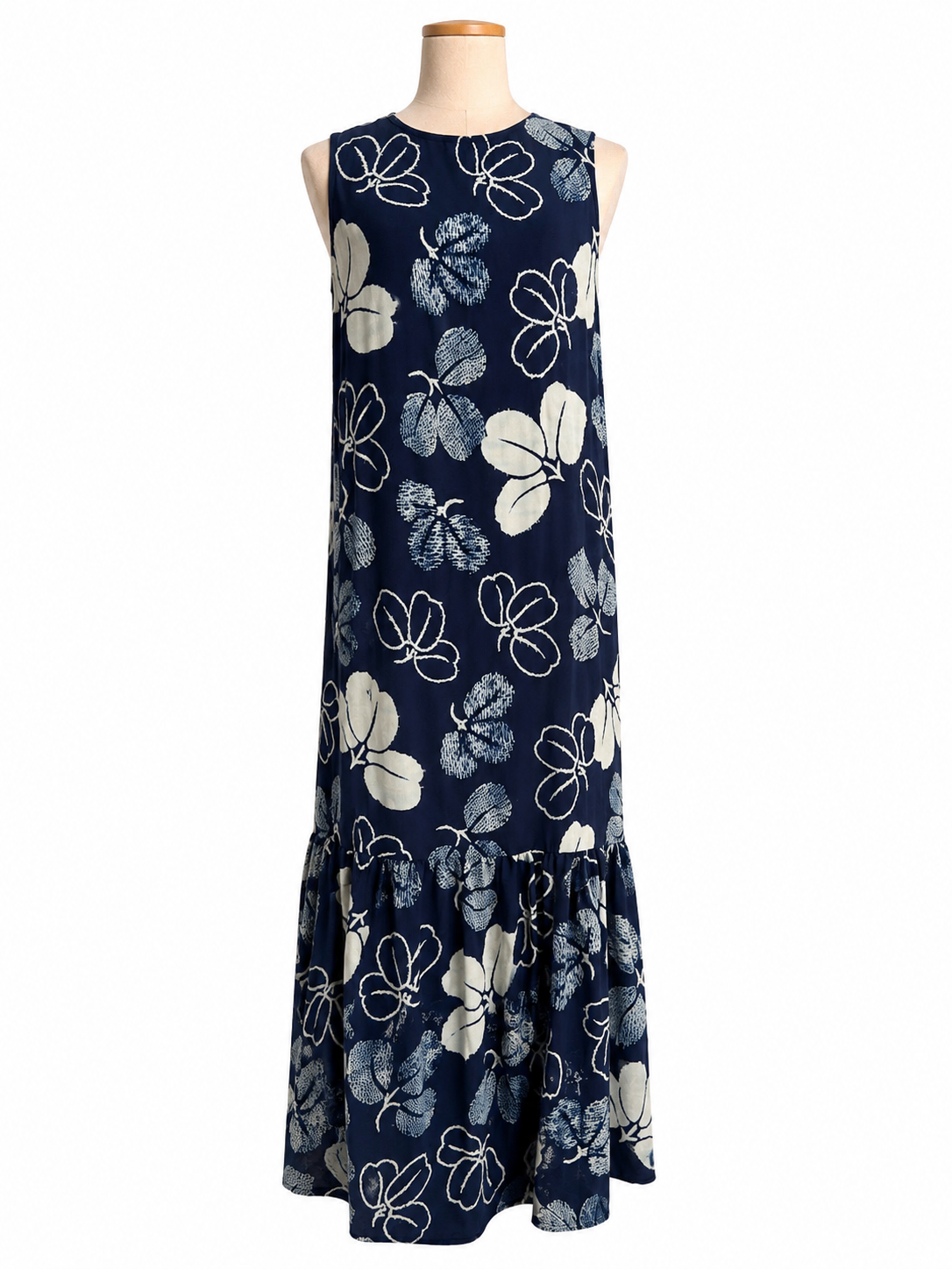 Indigo Floral Sleeveless Maxi Dress
