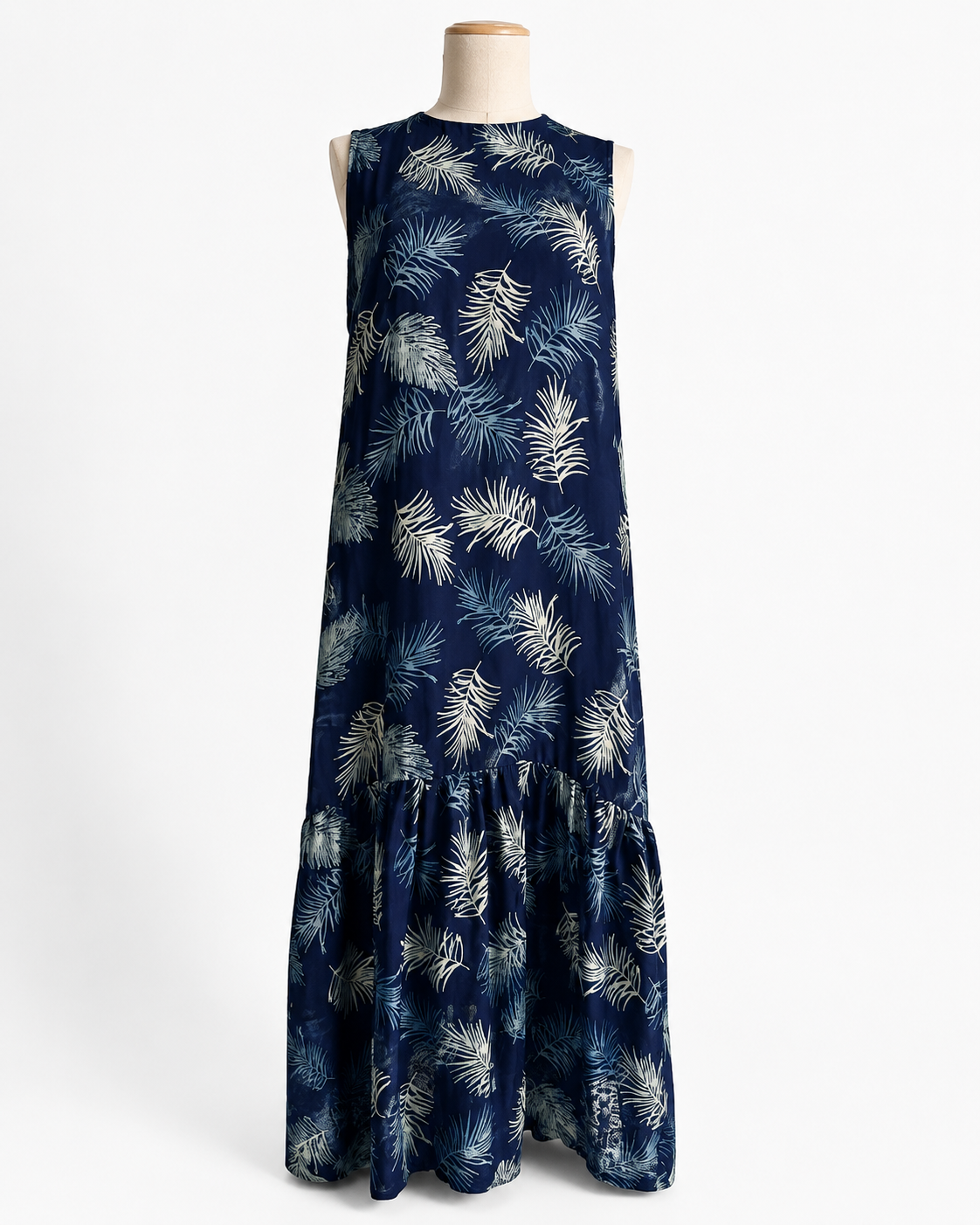 Indigo Floral Sleeveless Maxi Dress
