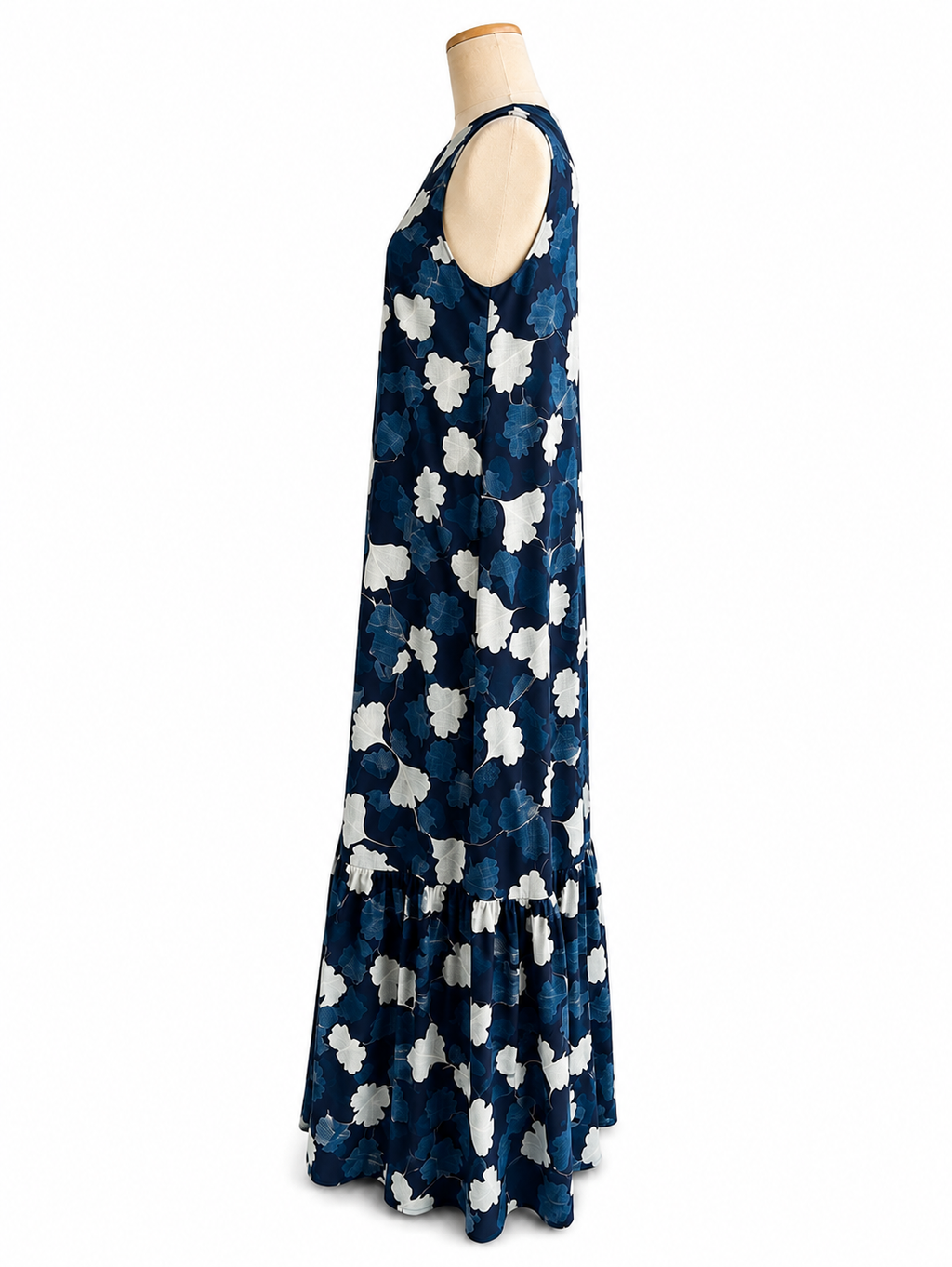 Indigo Floral Sleeveless Maxi Dress